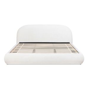 Letto matrimoniale imbottito con piattaforma Archie Almond White Puffy Grounded - Product Image 6