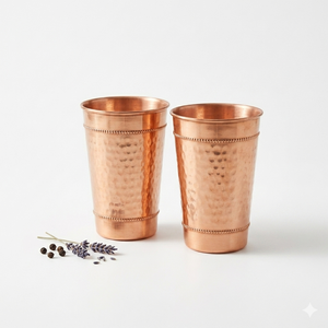 Vaso de Cobre Martillado de Lujo, Vaso de Agua Hecho a Mano de Primera Calidad para Hoteles y Spas, Elegante Vajilla Metálica, Suministro al por Mayor - Product Image 4
