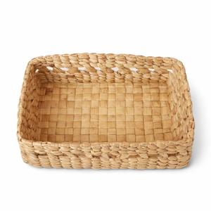 Natural Water Hyacinth Woven Storage <b>Basket</b> <b>Rectangular</b> Handmade Eco Friendly Home Organizer Decorative Tray - Product Image 4