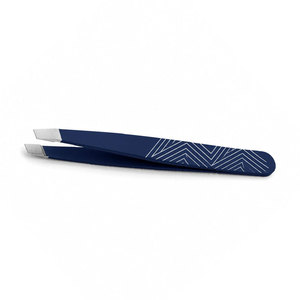 Pince à épiler bleue moderne avec design géométrique, pointe fine, en acier inoxydable, outil de toilettage de précision - Product Image 6