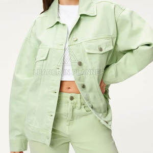 แจ็คเก็ตยีนส์ผู้หญิงผ้าฝ้ายสั่งทำพร้อมโลโก้ขายส่ง ระบายอากาศได้ดี เหมาะสำหรับใช้งานกลางแจ้ง วางขายออนไลน์ - Product Image 2