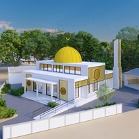 Dôme en acier islamique avec revêtement en aluminium, structure en dôme, minaret, mosquée, maison préfabriquée, église préfabriquée, mosquée avec dôme de toit