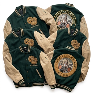 OEM Custom Varsity Letterman Jacket Wool Leather Sleeves Papermakers Guild Mill Embroidery Pulp Beat Patch <b>Maroon</b> <b>Coat</b> - Product Image 4