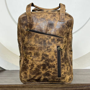 Vintage Full Grain Genuine Leather Backpack with Multiple Pockets Travel Work School <b>Bags</b> Rustic Men & Women Trendy Everyday Use - Product Image 4