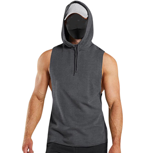Débardeur de sport pour homme, sans manches, à capuche, anti-transpiration, personnalisable OEM ODM, fournisseur et usine de vêtements de sport en gros - Product Image 3