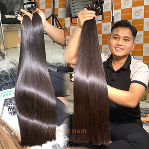 Usine haut de gamme prête à expédier des extensions de cheveux vierges trame complète Style vague droite vrais paquets de cheveux vietnamiens bruts - Product Image 1