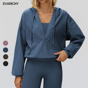 Sudadera con capucha y cremallera para mujer, capa de aire, 300 GSM, suave, manga larga, ropa deportiva, informal, cálida, para exteriores - Product Image 2
