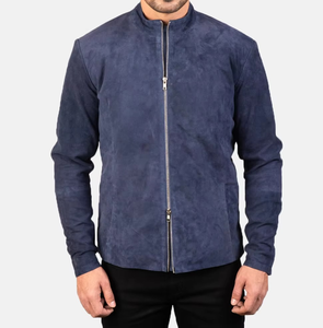 Veste en cuir véritable pour homme de qualité supérieure pour l'automne et l'hiver, style streetwear uni teint - Product Image 2