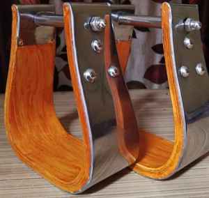 Top-Notch Quality Custom Horse Riding Equipment Wooden <b>Stirrups</b> with Stainless Steel <b>Cover</b> Safety <b>Stirrup</b> for Horses - Product Image 1