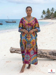 Women Stylish Printed <b>Kaftan</b> Dress Loose Fit Beach Wear Soft Fabric <b>Summer</b> Resort Cover Up Island Vacation Bulk Supply - Product Image 6