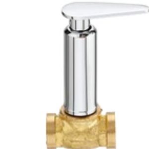 Robinet de lavabo 207 à valve encastrée, bride de 15 mm, acier inoxydable poli, design moderne et durable, montage mural, monocommande - Product Image 1