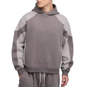 Conjunto de Sudadera con Capucha y Pantalones Deportivos para Hombre, Estilo Color Block, Oversize, de Felpa Pesada, Lisos, con Corte Holgado y Acampanado, Estilo Urbano - Product Image 4