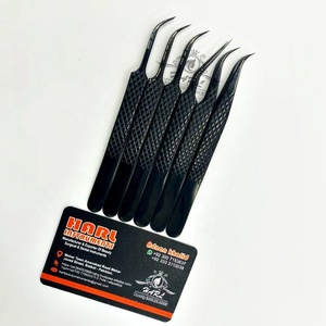 แหนบต่อขนตาปลายแหลมสแตนเลสสีดำพลาสมา จับกระชับพิเศษ สำหรับต่อขนตา แบรนด์ส่วนตัว อุปกรณ์เสริมความงาม - Product Image 4