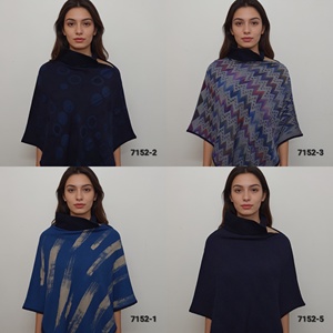 Pure Wool Bohemian Woven Jamawar <b>Women's</b> Designer <b>Poncho</b> - Product Image 4