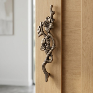 Poignée de meuble florale en forme de plante grimpante d'orchidée |   Poignée de tiroir de meuble en laiton antique de qualité supérieure |   Quincaillerie décorative, armoires de cuisine et portes - Product Image 4