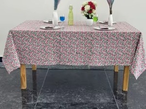 Indian Block Print Tablecloth Floral Cotton <b>Table</b> <b>Cover</b> Pink French Tablecloth Rectangle <b>Table</b> Cloth <b>Dining</b> <b>Table</b> Decor - Product Image 3