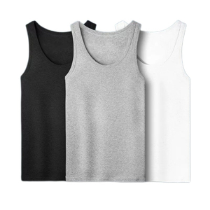 Débardeur en coton pour homme, 100 % coton, sans manches, pour le sport d'été, sous-vêtement de base absorbant pour personnes d'âge moyen et âgées - Product Image 1