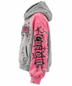 Sudadera con Capucha Personalizada con Logotipo, Unisex, Estilo Urbano, Manga Larga, 100% Algodón, Forro Polar, Diseño con Bolsillo y Estampado Frontal, Invierno, 370g, Rosa - Product Image 5