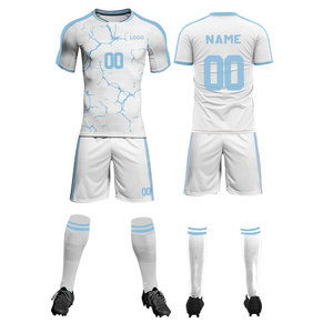 Custom Summer Sports Training Suit for <b>Men's</b> & Children's Soccer Teams Competition Uniform Name Printing Short Sleeves For <b>Men's</b> - Product Image 1