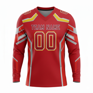 Custom Sublimated Breathable American Football Uniform Jersey Shorts Set Front Logo Position 100% Polyester Anti-Bacterial Quick - Product Image 5
