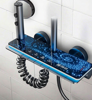 Ensemble de robinetterie de douche murale thermostatique de luxe moderne avec finition brossée, jets pluie et doux