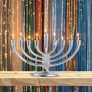 Candelabro de menorah de 9 brazos Brillante De plata sólida personalizado precio bajo tendencia nuevo diseño hecho a mano mejor Metal sin llama - Product Image 6
