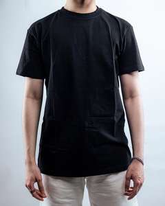 T-shirt en coton noir personnalisé pour homme, vente en gros, OEM, ODM, col rond uni, manches courtes, t-shirts vierges, fabricant en gros - Product Image 2