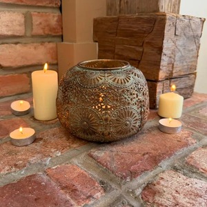 Iron Lantern With Candle Holder For Home Decoration - Product Image 2