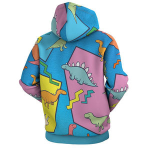 Sweat-shirt à capuche pour homme imprimé dinosaures colorés, coupe classique, tricoté, pull décontracté, style printemps, motif dessin animé - Product Image 3