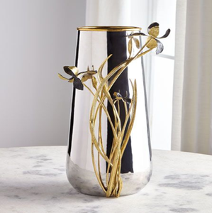 Creative abstract black stone triangle holder paired with a golden metal tube, available at wholesale prices. - Product Image 2