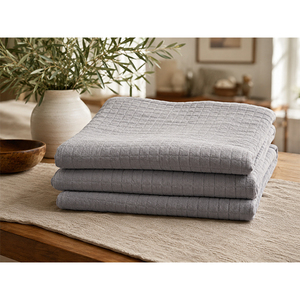 100% Gauze Linen Quilt | Soft Breathable <b>Quilted</b> Linen <b>Bedspread</b> | Lightweight Washed Linen Coverlet for Bed, Hotel & Home - Product Image 2