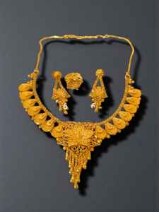 AWAIS HOUSE Women's Gold Plated Brass Diamond Necklace <b>Bracelet</b> Set Claw Setting <b>Infinity</b> Design Hip Hop Style Engagement Party - Product Image 2