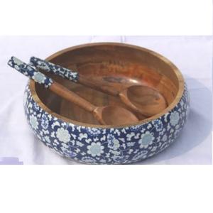 Grand bol en bois pour salade et fruits, bol en bois massif pour usage quotidien en cuisine, bol en bois pour décoration traditionnelle de la maison - Product Image 1
