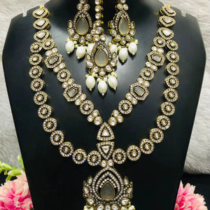 Parure de bijoux pour femme plaquée or avec diamants américains, style Kundan, tendance, pour mariage et fête, cadeau fait main, personnalisable, produit en gros - Product Image 2