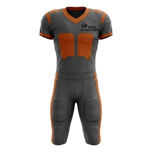 Camiseta de Fútbol Americano Acolchada para Hombre Wize International, Cuello en V, Manga Corta, Compresión Ajustada, Gris, Uniforme de Fútbol Americano - Product Image 1