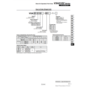 Soupape de commande pneumatique de VXA2260V-03-1-B de SMC Pneumatics - Product Image 1