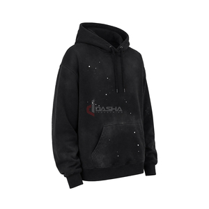 Sweat à capuche en molleton French Terry délavé pour homme, coupe oversize à épaules tombantes, personnalisable avec logo OEM - Product Image 3