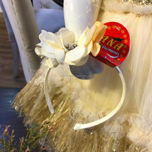 Vestido de lana elegante para niños con diadema para niñas Ropa de fiesta de tela de hilo superior con diseño de secuencia de temporada de primavera - Product Image 5