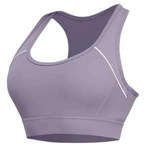 Women's Long Line High-Support <b>Racerback</b> Sports <b>Bra</b> with Reflective Trim Breathable & Anti-Bacterial Square Neck Spandex/Nylon - Product Image 6