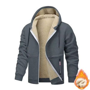 Sweat-shirt à capuche décontracté pour homme en molleton épais 100 % coton anti-boulochage, sweat-shirt lourd - Product Image 6