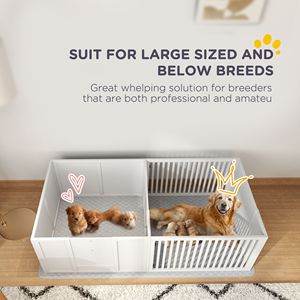 Cuccia per Parto Cani di Taglia Piccola, Media e Grande 165 cm x 80 cm con Tappetino Impermeabile, Porta Regolabile, Gabbia e Casetta per Animali Domestici - Product Image 3