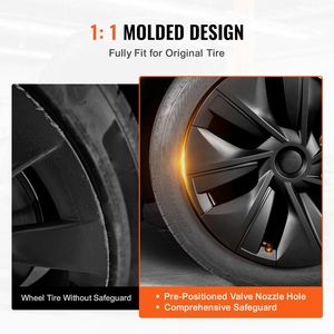 Copricerchi ABS PC da 19 pollici per Tesla Model Y 2020-2023, coprimozzi a scatto con protezione e tappi valvola - Product Image 3