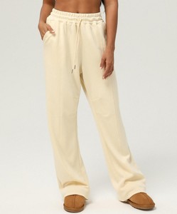 Pantalon taille haute pour femme, couleur unie, coupe droite décontractée, jambe large, printemps-automne - Product Image 6