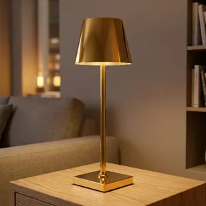 Portable USB <b>Rechargeable</b> Touch Dimming Modern Metal Bedroom Cordless LED Desk <b>Table</b> <b>Lamp</b> - Product Image 2