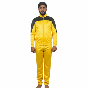 Survêtement d'entraînement pour homme, mode hiver, coupe ajustée, à capuche, deux pièces, leggings de course chauds, 100% coton, respirant - Product Image 1