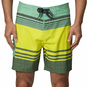 Shorts de bain rayés pour hommes, dégradé de couleurs, séchage rapide, avec cordon de serrage, vêtements de plage décontractés - Product Image 3