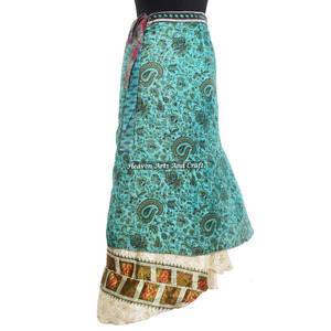 <b>Full</b> <b>Length</b> Jaipur Style Wraps <b>Skirt</b> Boho Stylish Multi Color Summer Wear Comfortable Fashion Boho Hippie Free Size Gypsy Women - Product Image 2