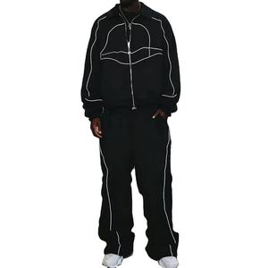 ชุดวอร์มเทรนด์ใหม่ สไตล์สตรีทแวร์ โลโก้แบบกำหนดเอง สะท้อนแสง สำหรับฤดูหนาว มีฮู้ด ระบายอากาศได้ดี ผลิตจากโพลีเอสเตอร์/คอตตอน ชุดวิ่งออกกำลังกาย ชุดกันลมสำหรับผู้ชาย - Product Image 3