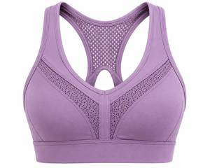 Sujetador deportivo de malla sin costuras con soporte alto y almohadillas extraíbles para mujer, transpirable, de secado rápido, ecológico, para yoga y ropa deportiva. - Product Image 4