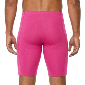 Pantalones Cortos Deportivos de Nailon y Elastano Rosa para Hombre, Cintura Media, Elásticos, Transpirables, de Color Sólido, Tejidos, Casuales, para Fitness - Product Image 3